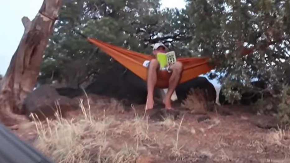 Screen shot of Brian Laundrie reading the 2014 novel 'Annihilation' by Jeff VanderMeer.