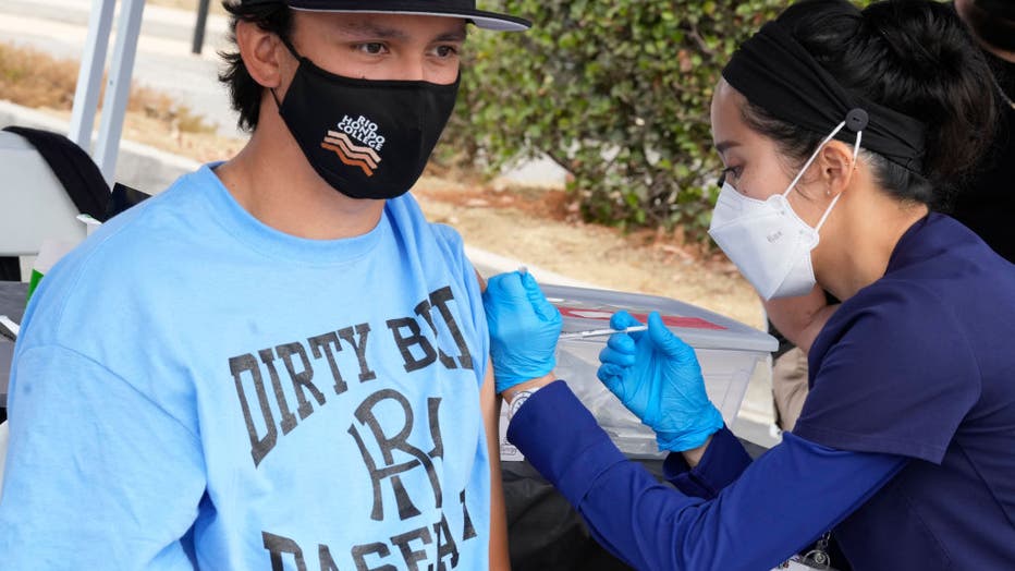 Coronavirus vaccination clinic at Rio Hondo College in Whittier.