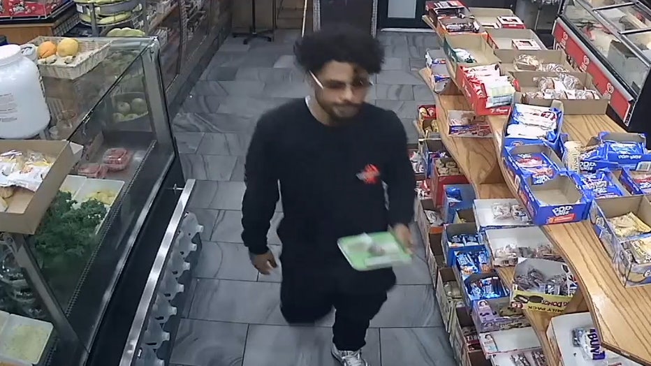 The NYPD says this man is wanted for questioning in connection with a double shooting in Harlem.