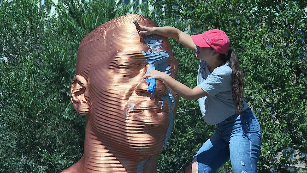 Newly unveiled George Floyd statue vandalized in Union Square - Vimarsana News