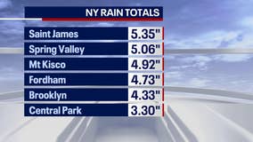 How much rain did NY, NJ, CT get from nor'easter?