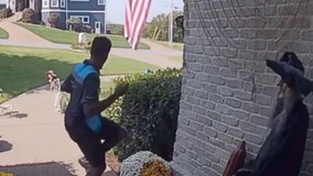 WATCH: Amazon driver gets hilarious scare from Halloween decoration