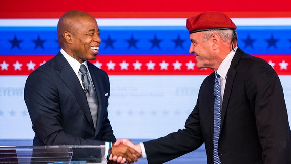 NYC mayoral campaign: Adams and Sliwa trade insults and compliments