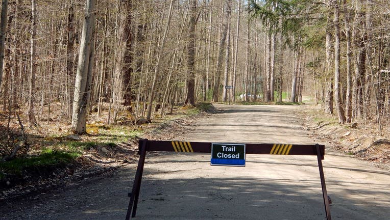 Trail Closed Due to Pandemic Social Distancing, Allegany State Park, Salamanca, New York.