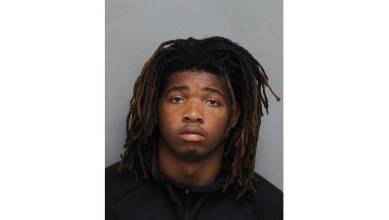 This photo provided by Blacksburg Police Dept., shows Isimemen Etute. Etute, a Virginia Tech freshman linebacker charged with second-degree murder, fatally beat his victim after discovering that the person, whom he met on Tinder as 