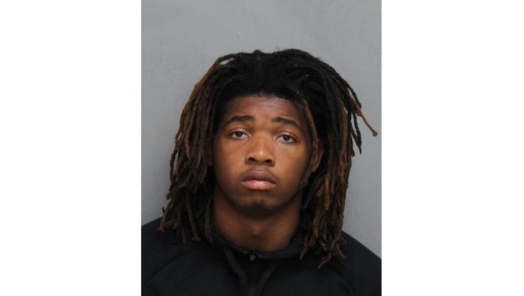 This photo provided by Blacksburg Police Dept., shows Isimemen Etute. Etute, a Virginia Tech freshman linebacker charged with second-degree murder, fatally beat his victim after discovering that the person, whom he met on Tinder as