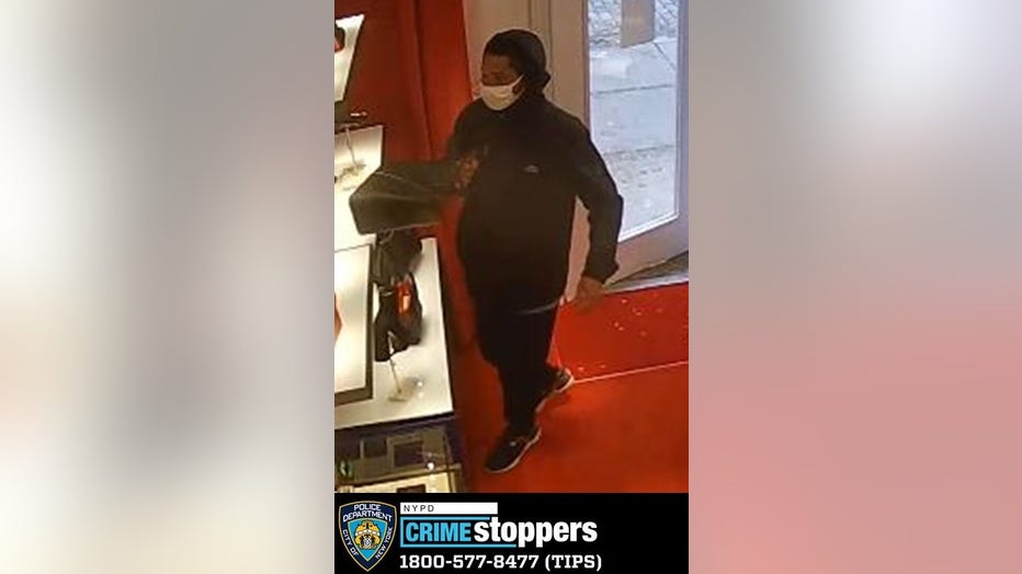 Two suspects walked into the Christian Louboutin store in the Meatpacking District and threatened a worker with a knife before taking six handbags. 