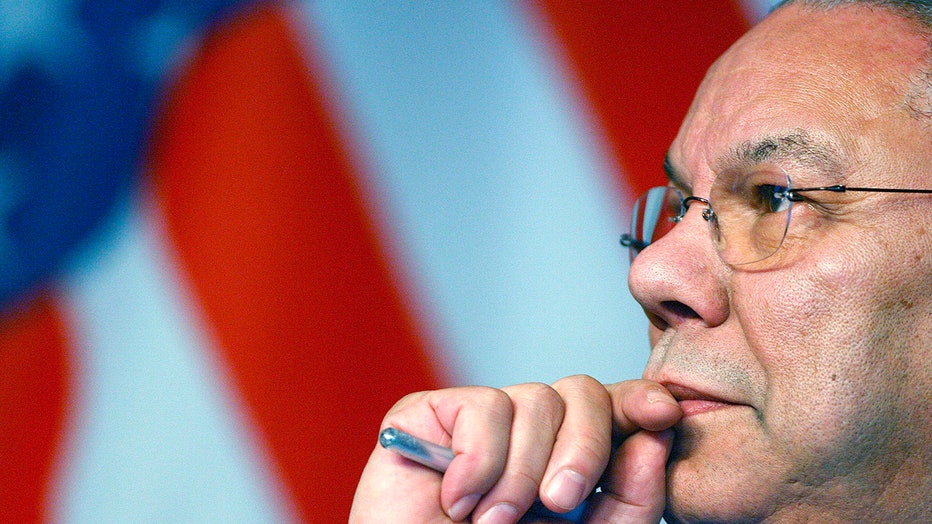 Closeup profile of Colin Powell