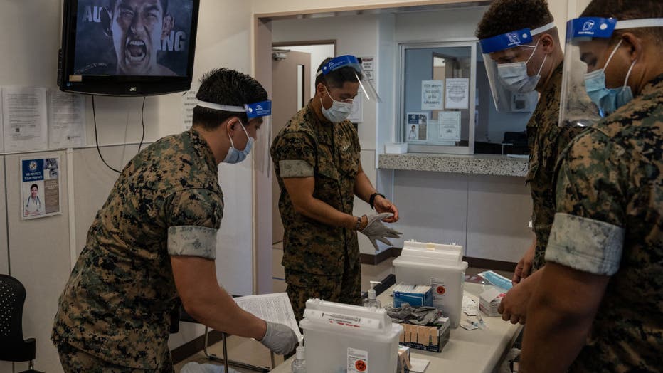 U.S Marines On Okinawa Receive Coronavirus Vaccination