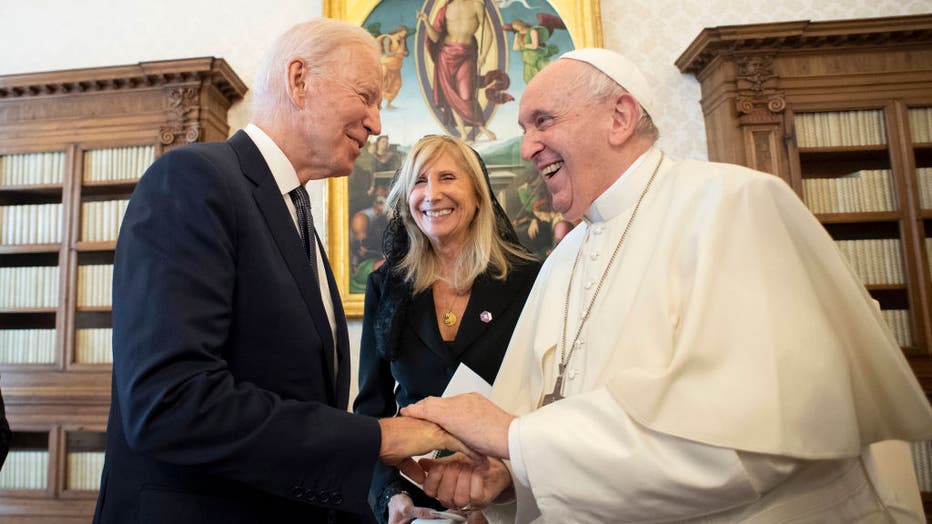 47e70602-US President Biden Arrives At Vatican To Meet Pope Francis
