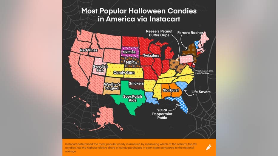 The most popular Halloween candies in America via Instacart. 