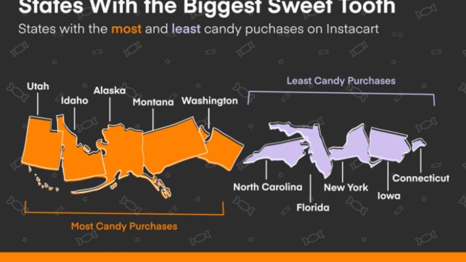 States with the biggest sweet tooth. (Credit: Instacart.com)