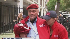 Election officials try to get Sliwa to remove coat to vote