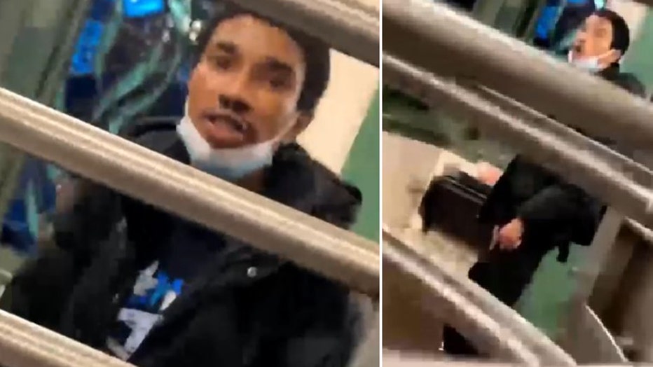 The NYPD says this man stabbed a 30-year-old woman in the back on a subway platform in the Bronx.