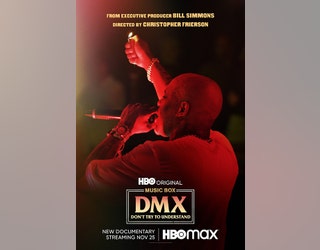 Movie poster showing DMX singing into a mic and holding a lit lighter