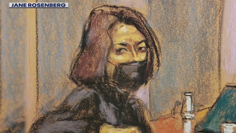 Dec. 28, 2021- Accused sex trafficker Ghislaine Maxwell sits in the Thurgood Marshall United States Courthouse in Manhattan on day four of jury deliberations. (Sketch by Jane Rosenberg)