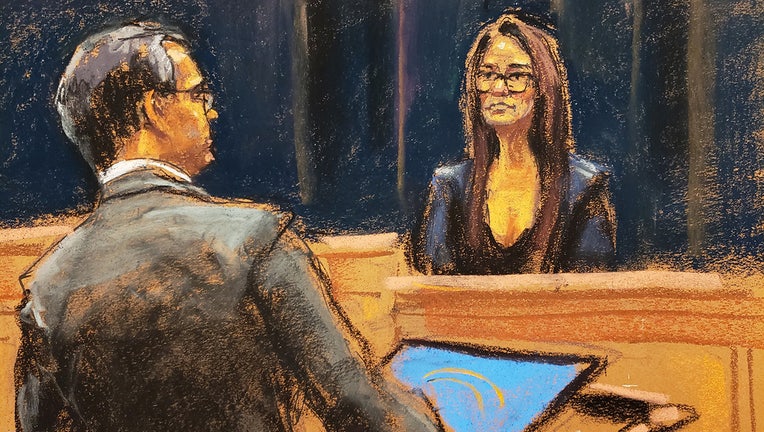Cimberly Espinosa testifies as a defense witness at the Ghislaine Maxwell sex-abuse trial. (Jane Rosenberg)