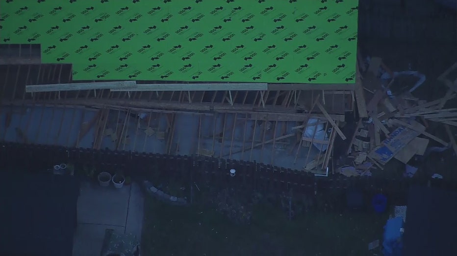 SkyFox was over a building under construction that collapsed on Frisk Street in Jersey City.
