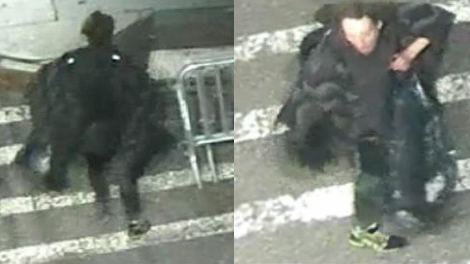 A man who appeared to be walking with a limp painted swastikas across Lower Manhattan, said police.