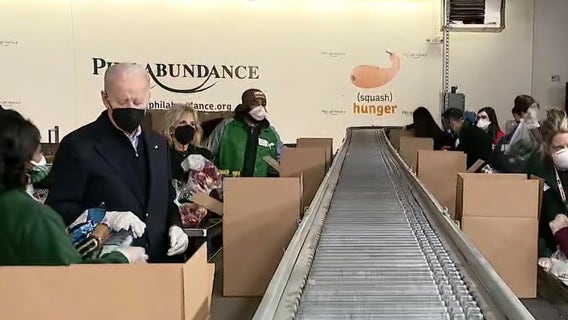 President Biden, First Lady volunteer at Philabundance to pay tribute ahead of MLK Day