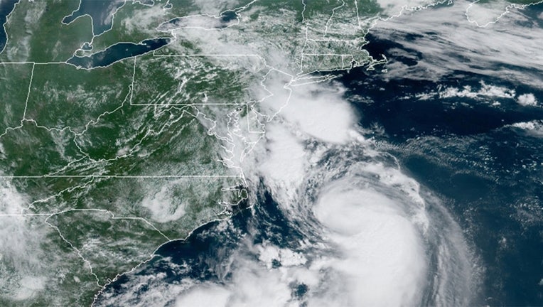 Hurricane Henri, as viewed by NOAA's GOES EAST satellite on August 21, 2021, prior to making landfall.