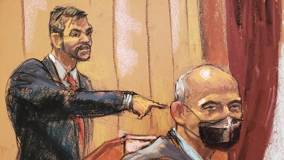 Assistant U.S. Attorney Andrew Rohrbach points to Michael Avenatti during opening statements.