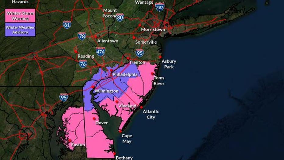 NJ Winter Storm Warnings
