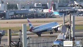 British Airways plane nearly topples, tail hits tarmac during windy aborted landing