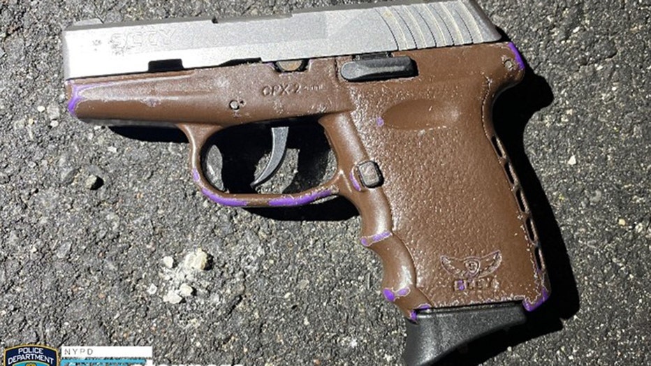 The NYPD said this gun was used to shoot a 22-year-old off-duty NYPD officer during an attempted carjacking in Queens.