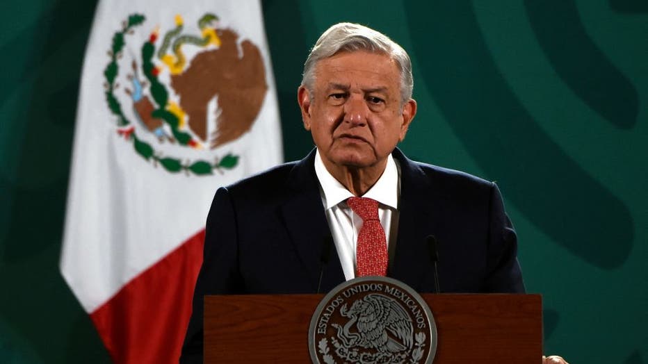 Mexican President Andres Manuel Lopez Obrador delivers a press conference on June 7, 2021. (Photo by ALFREDO ESTRELLA/AE/AFP via Getty Images)