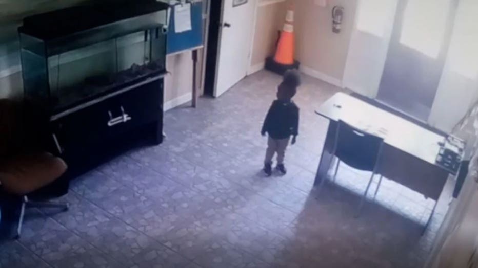Surveillance video appears to show Mayson, 2, before he left his daycare center by himself and walked into traffic. (Florida Dept. of Health)