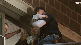 Baby rescued from burning apartment in Brooklyn