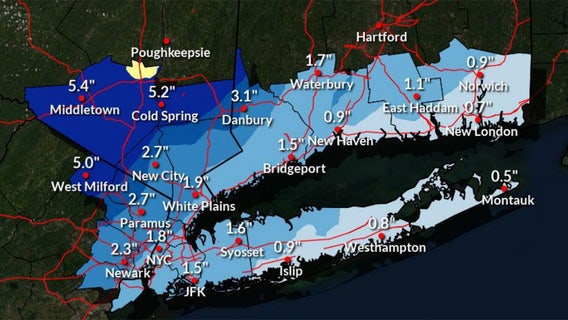 Winter storm brings snow and wind to NY, NJ