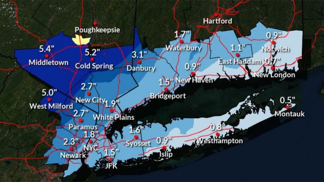 Winter storm brings snow and wind to NY, NJ