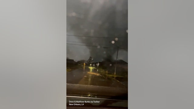Driver captures video as tornado touches down in New Orleans
