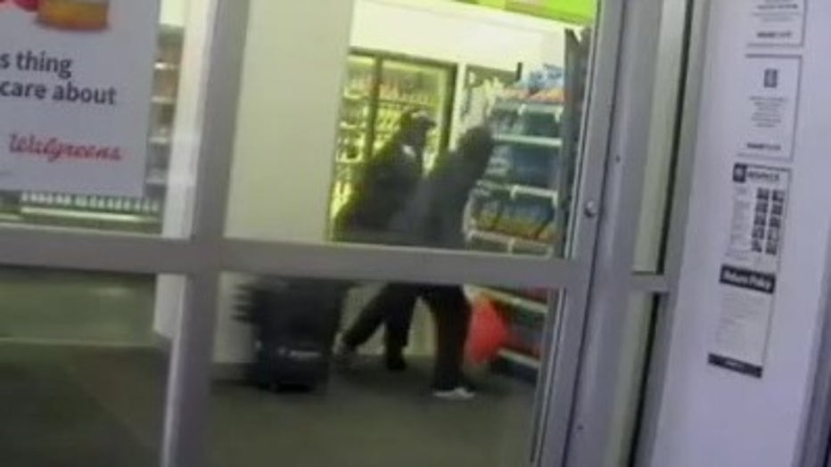 The NYPD is looking for the man who attempted to rob merchandise from a Duane Reade and then tried to stab a security guard who confronted him with a hypodermic needle.