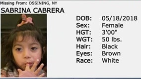 Missing Child Alert canceled for girl, 3, missing from Ossining