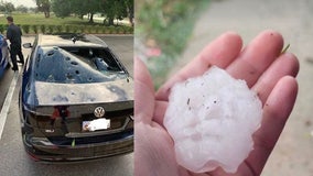 Golf ball sized hail shatters car windows in Florida