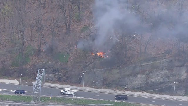 Manhattan brush fire near Harlem River Drive