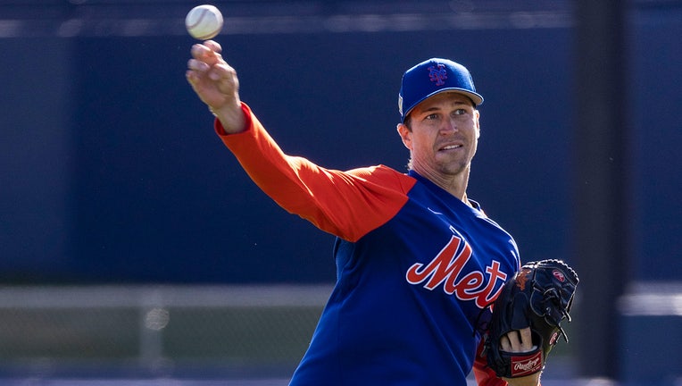 New York Mets pitcher Jacob deGrom at spring training camp on March 13, 2022 in Port St. Lucie, Florida. (Photo by Alejandra Villa Loarca/Newsday RM via Getty Images)