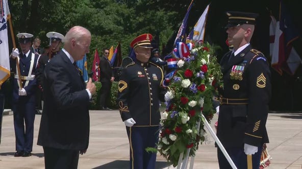 President Biden observes Memorial Day with ceremony at Arlington National Cemetery