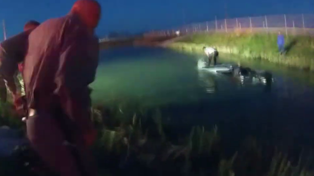 Video: Police save driver from submerged car in northern NY