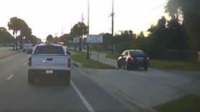 WATCH: Florida driver uses sidewalk to avoid rush hour traffic, deputies say