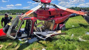 Pilot injured after helicopter crashes at NJ airport