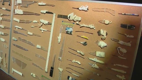 Mayor Adams tours Rikers Island and gets look at 2,700 confiscated weapons, drugs