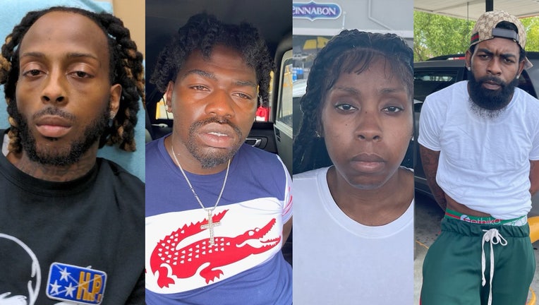 From left to right are Ladesion Riley, Christopher Alton, Sashondre Dugas, and Darius Dugas in photos released by the Nashville Police Department.