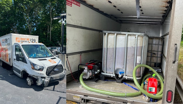 A Home Depot rental truck was pursued by police. (Old Saybrook Police Department.)