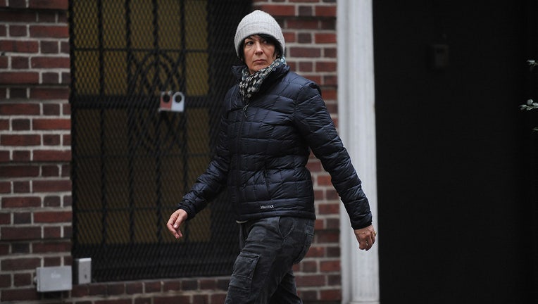 Ghislaine Maxwell, after walking out the side door of her townhouse in Manhattan on January 4, 2015. (Andrew Savulich/New York Daily News/Tribune News Service via Getty Images)