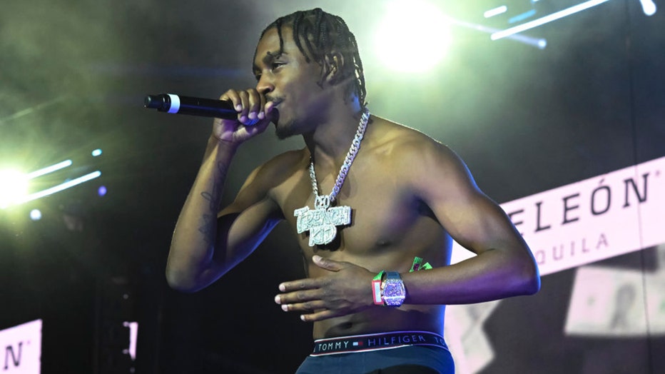 NEW YORK, NEW YORK - OCTOBER 30: Lil Tjay performs during Rolling Loud NYC at Citi Field on October 30, 2021 in New York City.