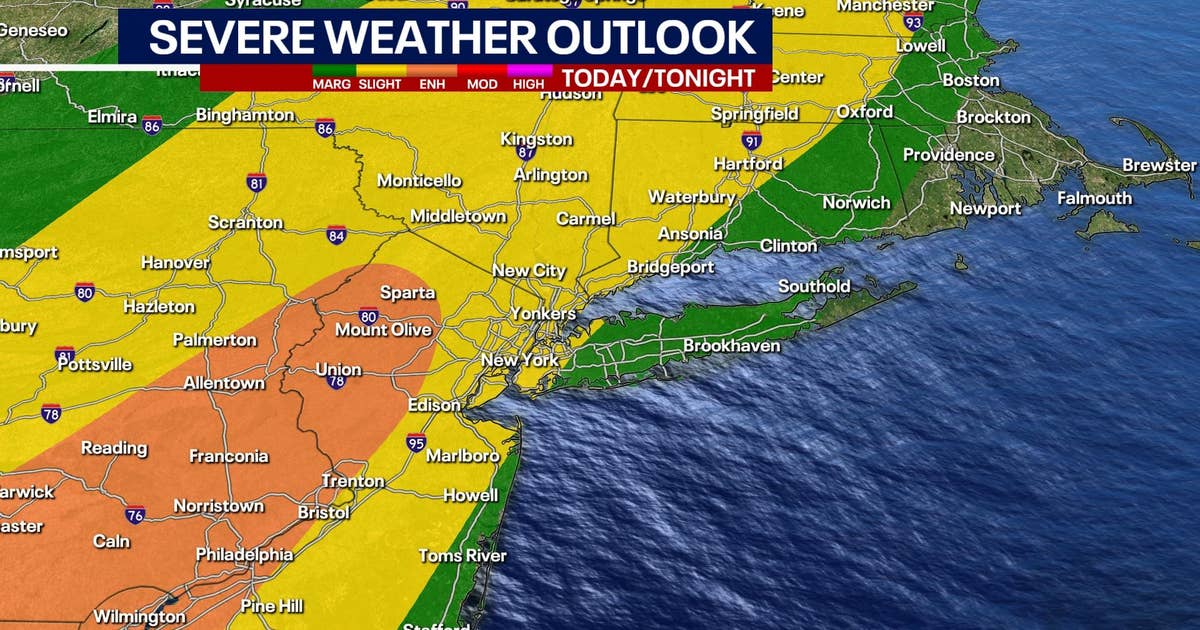 New York and New Jersey Severe Weather: Risk of damaging winds ...